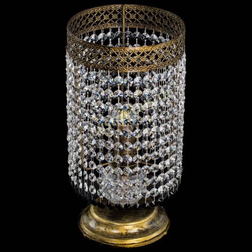 Настольная лампа Венеция оптикон №1 бронза черная в Симферополе Гусь Хрустальный