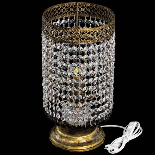 Настольная лампа Венеция оптикон №1 бронза черная в Симферополе Гусь Хрустальный