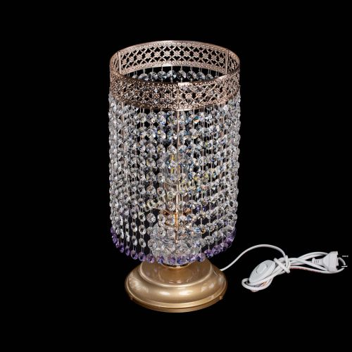 Настольная лампа Венеция оптикон №1 фиолетовая в Симферополе Гусь Хрустальный