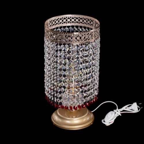 Настольная лампа Венеция оптикон №1 красная в Симферополе Гусь Хрустальный