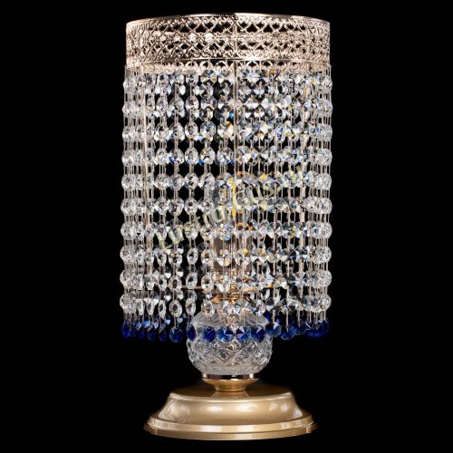 Настольная лампа Венеция оптикон №1 синяя в Симферополе Гусь Хрустальный