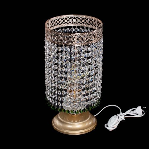 Настольная лампа Венеция оптикон №1 зеленая в Симферополе Гусь Хрустальный