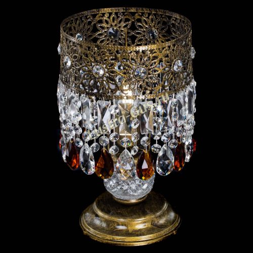 Настольная лампа Восток с пластинками под бронзу Чайная в Симферополе Гусь Хрустальный