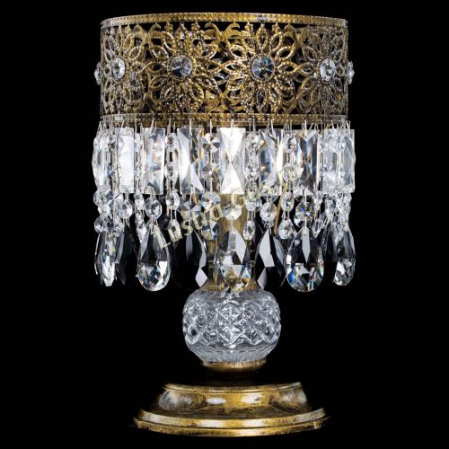 Настольная лампа Восток с пластинками под бронзу Черная в Симферополе Гусь Хрустальный