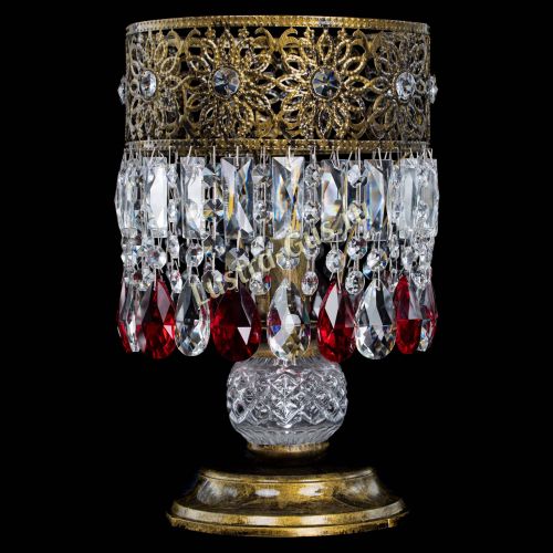 Настольная лампа Восток с пластинками под бронзу Красная в Симферополе Гусь Хрустальный