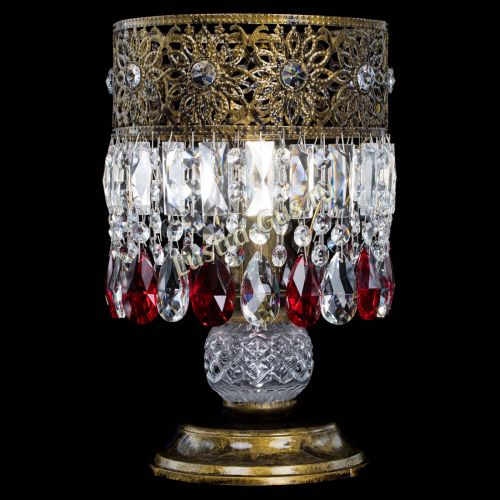 Настольная лампа Восток с пластинками под бронзу Красная в Симферополе Гусь Хрустальный