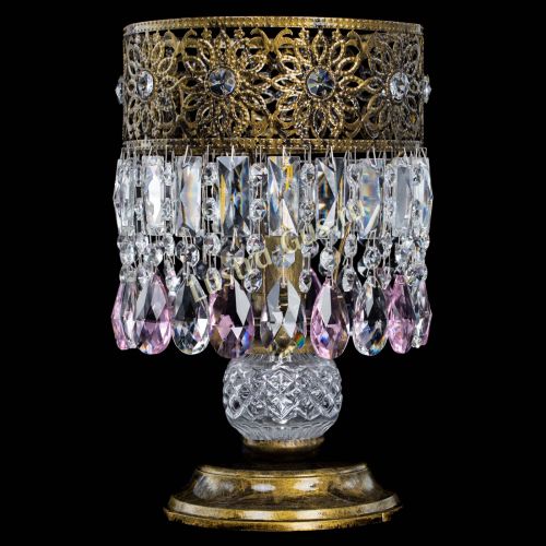 Настольная лампа Восток с пластинками под бронзу Розовая в Симферополе Гусь Хрустальный