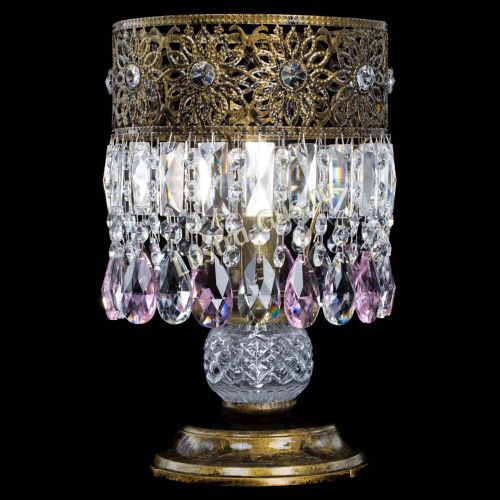 Настольная лампа Восток с пластинками под бронзу Розовая в Симферополе Гусь Хрустальный