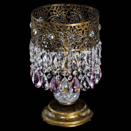 Настольная лампа Восток с пластинками под бронзу Розовая в Симферополе Гусь Хрустальный