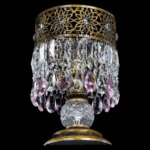 Настольная лампа Восток с пластинками под бронзу Розовая в Симферополе Гусь Хрустальный