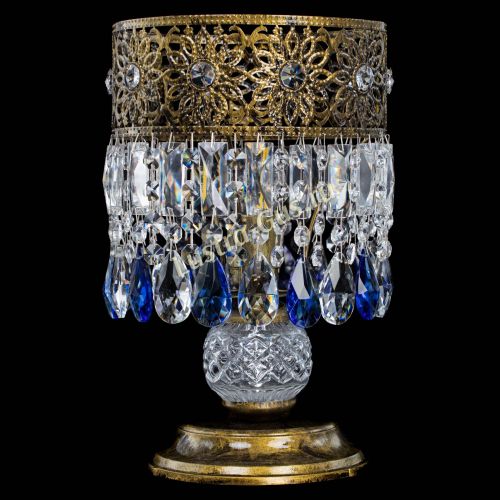 Настольная лампа Восток с пластинками под бронзу Синяя в Симферополе Гусь Хрустальный