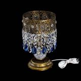 Настольная лампа Восток с пластинками под бронзу Синяя в Симферополе