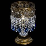 Настольная лампа Восток с пластинками под бронзу Синяя в Симферополе