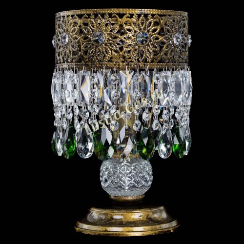 Настольная лампа Восток с пластинками под бронзу Зеленая в Симферополе Гусь Хрустальный