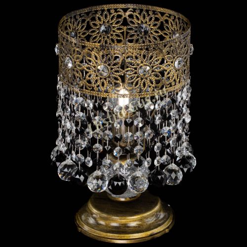 Настольная лампа Восток с шарами под бронзу Черная в Симферополе Гусь Хрустальный