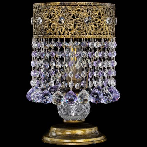 Настольная лампа Восток с шарами под бронзу Фиолетовая в Симферополе Гусь Хрустальный