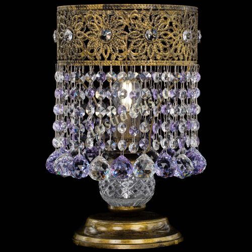 Настольная лампа Восток с шарами под бронзу Фиолетовая в Симферополе Гусь Хрустальный