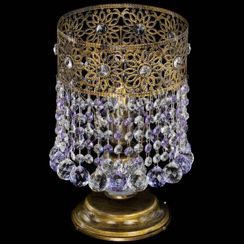 Настольная лампа Восток с шарами под бронзу Фиолетовая в Симферополе Гусь Хрустальный