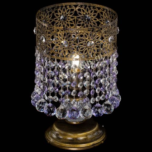 Настольная лампа Восток с шарами под бронзу Фиолетовая в Симферополе Гусь Хрустальный