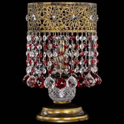 Настольная лампа Восток с шарами под бронзу Красная в Симферополе Гусь Хрустальный