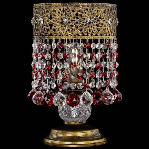 Настольная лампа Восток с шарами под бронзу Красная в Симферополе Гусь Хрустальный