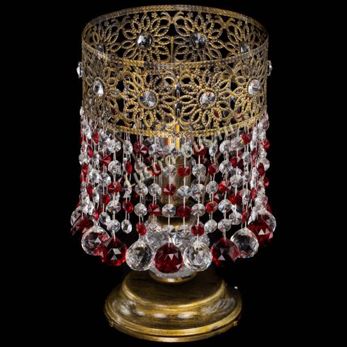 Настольная лампа Восток с шарами под бронзу Красная в Симферополе Гусь Хрустальный