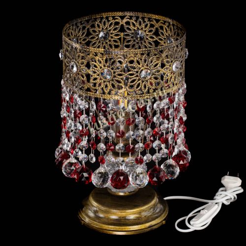 Настольная лампа Восток с шарами под бронзу Красная в Симферополе Гусь Хрустальный