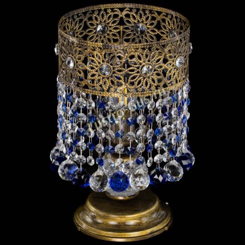 Настольная лампа Восток с шарами под бронзу Синяя в Симферополе Гусь Хрустальный
