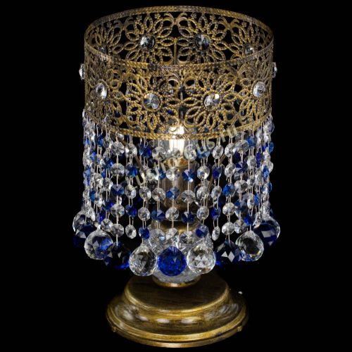 Настольная лампа Восток с шарами под бронзу Синяя в Симферополе Гусь Хрустальный