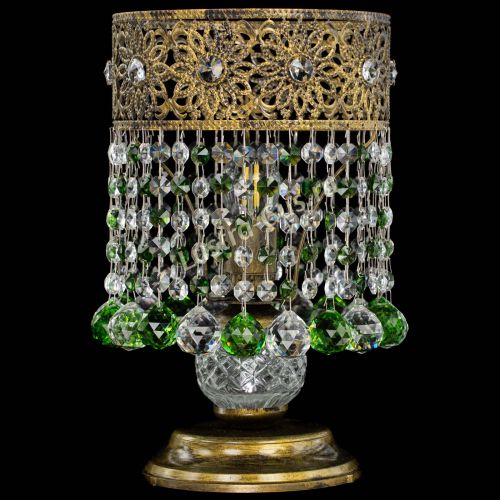 Настольная лампа Восток с шарами под бронзу Зеленая в Симферополе Гусь Хрустальный