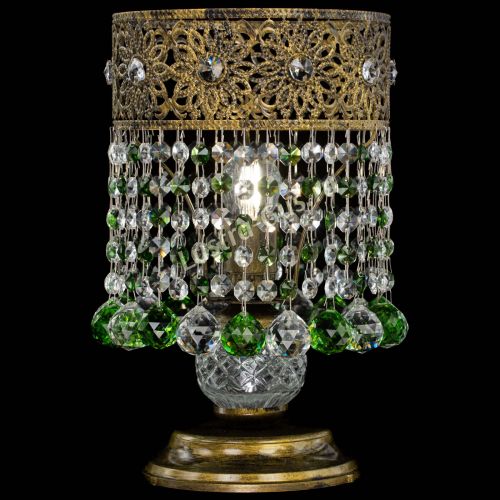Настольная лампа Восток с шарами под бронзу Зеленая в Симферополе Гусь Хрустальный
