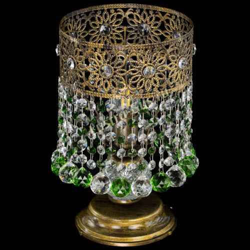 Настольная лампа Восток с шарами под бронзу Зеленая в Симферополе Гусь Хрустальный