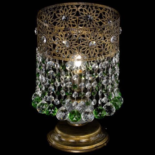 Настольная лампа Восток с шарами под бронзу Зеленая в Симферополе Гусь Хрустальный
