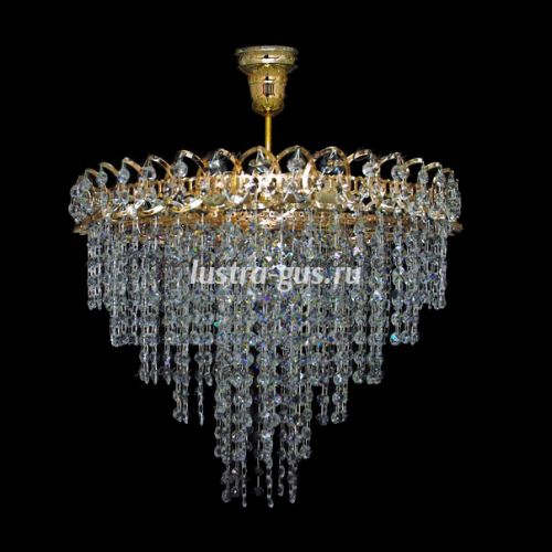 Люстра Капель Лепесток обтикон подвесная (собрана под конус) в Симферополе Гусь Хрустальный