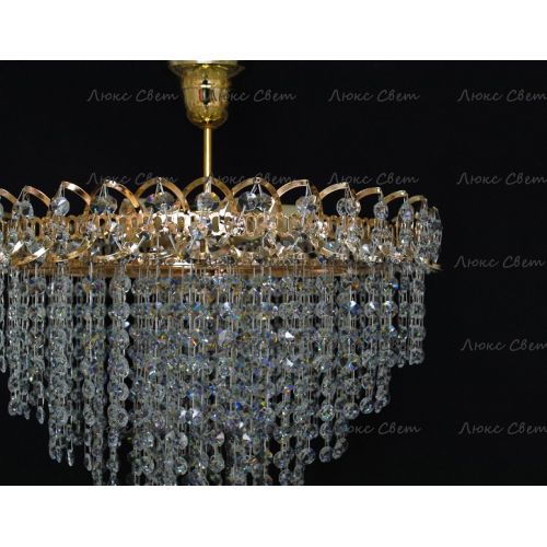 Люстра Капель Лепесток обтикон подвесная (собрана под конус) в Симферополе Гусь Хрустальный