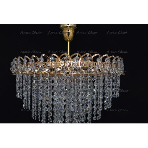 Люстра Капель Лепесток обтикон подвесная (собрана под конус) в Симферополе Гусь Хрустальный