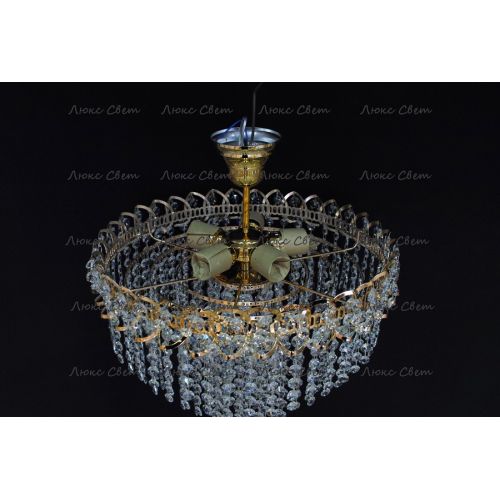 Люстра Капель Лепесток обтикон подвесная (собрана под конус) в Симферополе Гусь Хрустальный