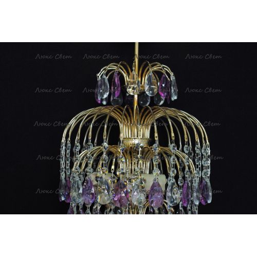 Люстра Хрустальные брызги с подвесом журавлик фиолетовый в Симферополе Гусь Хрустальный