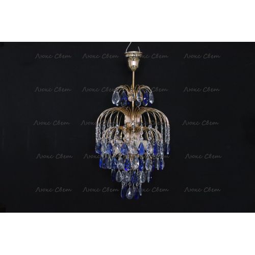 Люстра Хрустальные брызги с подвесом журавлик синий в Симферополе Гусь Хрустальный