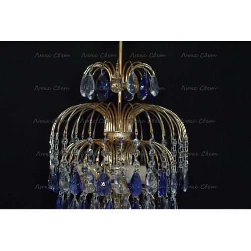 Люстра Хрустальные брызги с подвесом журавлик синий в Симферополе Гусь Хрустальный
