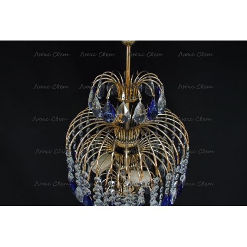 Люстра Хрустальные брызги с подвесом журавлик синий в Симферополе Гусь Хрустальный