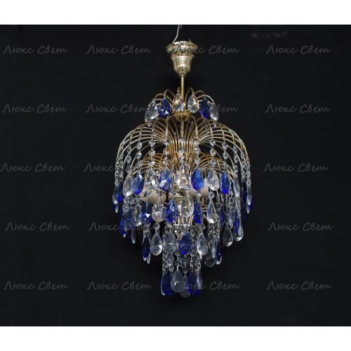 Люстра Хрустальные брызги с подвесом журавлик синий в Симферополе Гусь Хрустальный