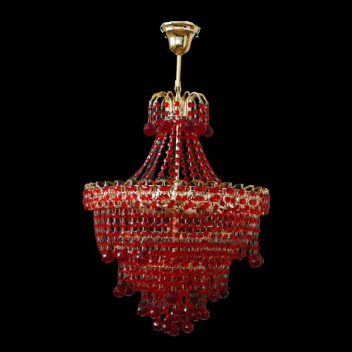 Люстра Натали Софья красная  в Симферополе Гусь Хрустальный