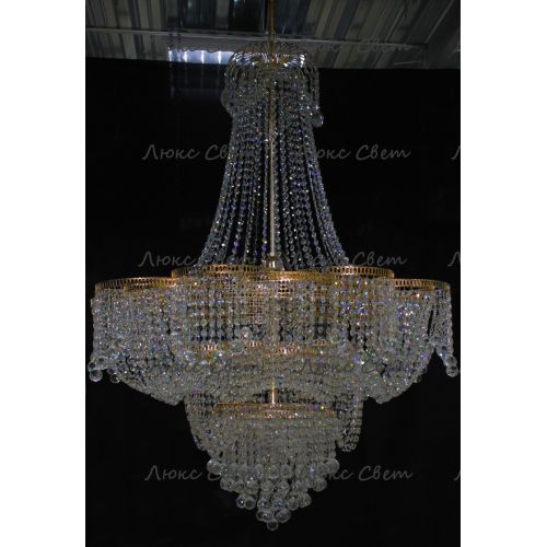 Люстра Лотос с подвесом диаметр 1000 мм высота1500 мм в Симферополе Гусь Хрустальный
