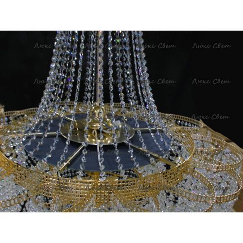 Люстра Лотос с подвесом диаметр 1000 мм высота1500 мм в Симферополе Гусь Хрустальный