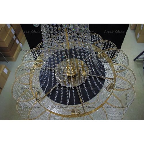 Люстра Лотос с подвесом диаметр 1000 мм высота1500 мм в Симферополе Гусь Хрустальный