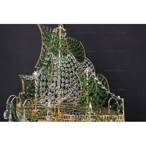 Люстра Корвет зеленый в Симферополе Гусь Хрустальный