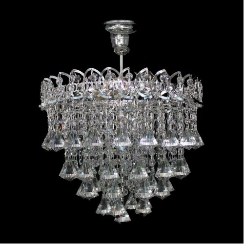 Люстра Капель лепесток с подвесом  конус 40 мм в Симферополе Гусь Хрустальный