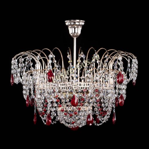 Люстра Агата № 2 - 4 лампы Красная в Симферополе Гусь Хрустальный