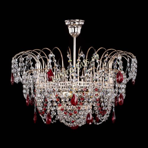Люстра Агата № 2 - 4 лампы Красная в Симферополе Гусь Хрустальный